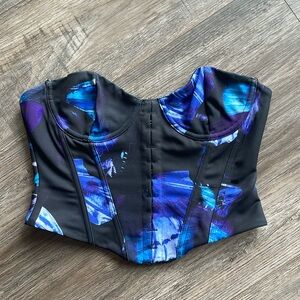 WHITE FOX Black and Navy-Purple Bustier Corset Top